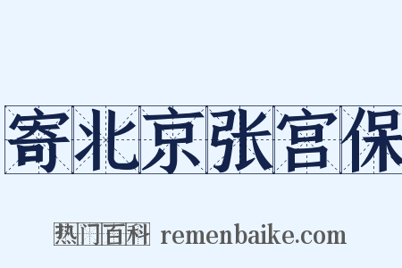 寄北京张宫保是什么意思的图片